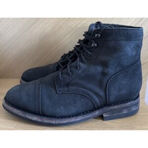Thursday Boot Company Black Suede Lace-Up Boots Men's Cap Toe Size 8